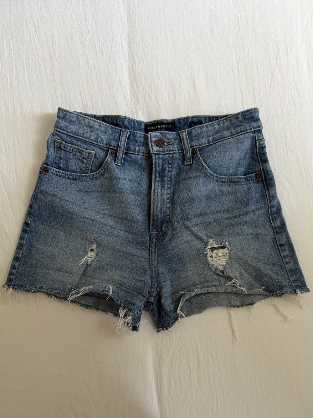 Lucky Brand Light Wash Distressed Denim Shorts